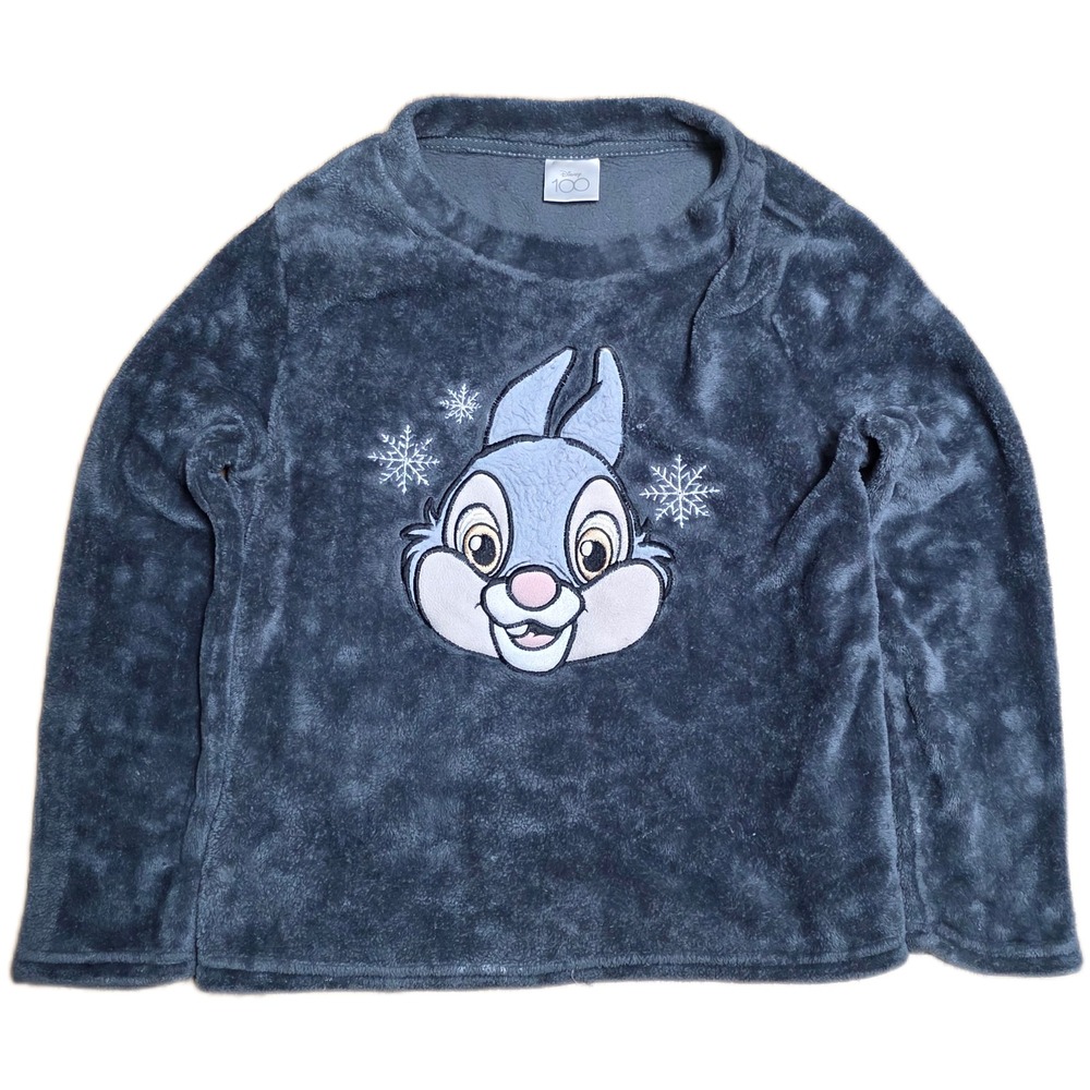 Disney 100 Fleece Pajama Top Gray Girl's Size S (4-6) Thumper Bunny Sleepwear